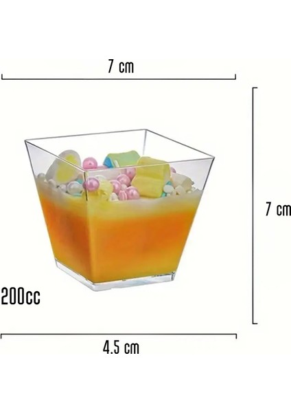 Kübik Prizma Kase Mika Plastik Şeffaf Kapaklı Sunum Kabı 20 Li 200 cc fiyatları