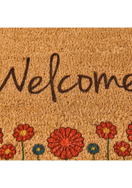 Blattern Koko Çiçek Desenli Welcome Kapı Paspası - Renkli - 40X60 cm modelleri