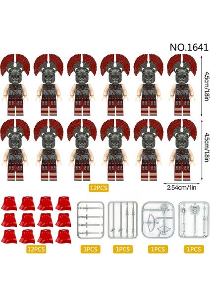 M1641 Ortaçağ Roma Askeri Bebek Montajlı Oyuncak 12 Parça (Yurt Dışından)