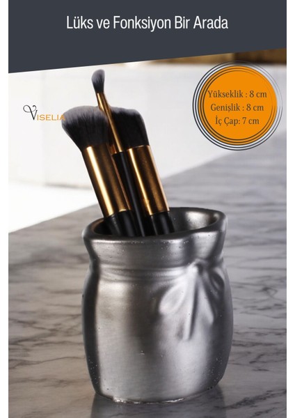 Makyaj Duzenleyici Makyaj Organizeri Makyaj Fırçalığı Makyaj Fırçası Altın Eskitme Renk Model 8