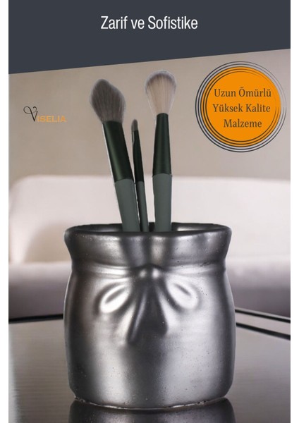 Makyaj Duzenleyici Makyaj Organizeri Makyaj Fırçalığı Makyaj Fırçası Altın Eskitme Renk Model 8