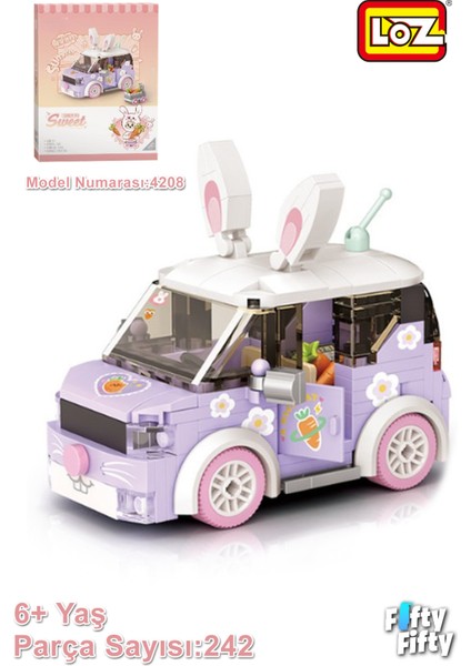 Loz Mini Block Serisi/ Mor Araba -LZ4208 (242 Parça) Oyuncak Yapım Seti