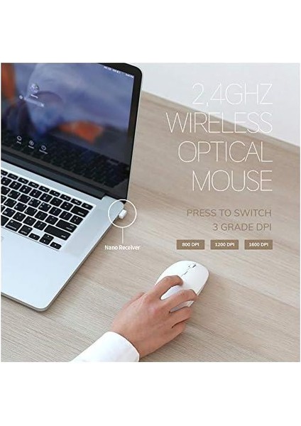 Hands 4 Kablosuz Şarj Edilebilir Mouse Beyaz modelleri