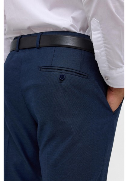 Lacivert Regular Armürlü Kumaş Pantolon fiyatları