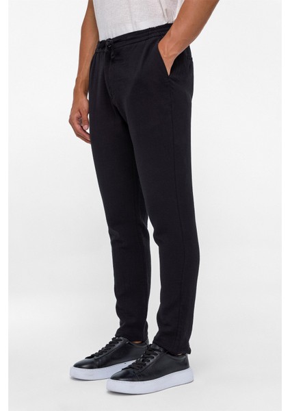Siyah Slim Düz Jogger Pantolon modelleri