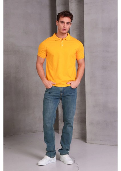 Erkek Slim Fit Pamuklu Yumuşak Doku Nefes Alan Kumaş Yakalı Tişört fırsatları