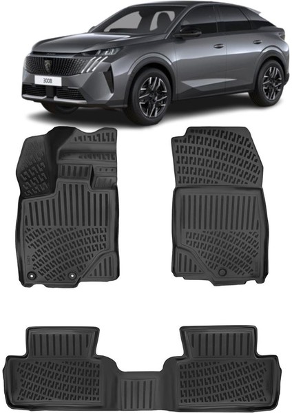 Peugeot E 3008 3D Havuzlu Paspas 2024-SONRASI Elektrikli