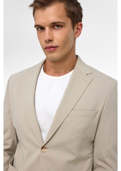 Bej Slim Düz Mono Yaka 6 Drop Spor Takım Elbise fırsatları