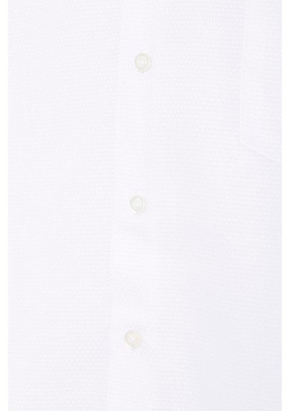 Beyaz Regular Armürlü Klasik Yaka Gömlek fiyatları