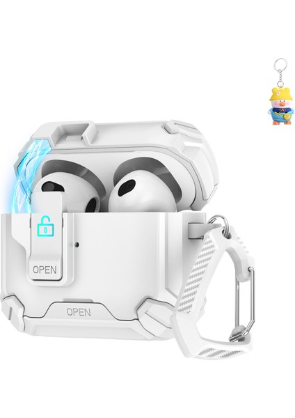 Apple Airpods Bluetooth Kulaklık Koruyucu Kılıfı Airpods 4. Nesil Asılı Standı Kulaklık Kılıfı Manyetik Kabuk (Yurt Dışından)