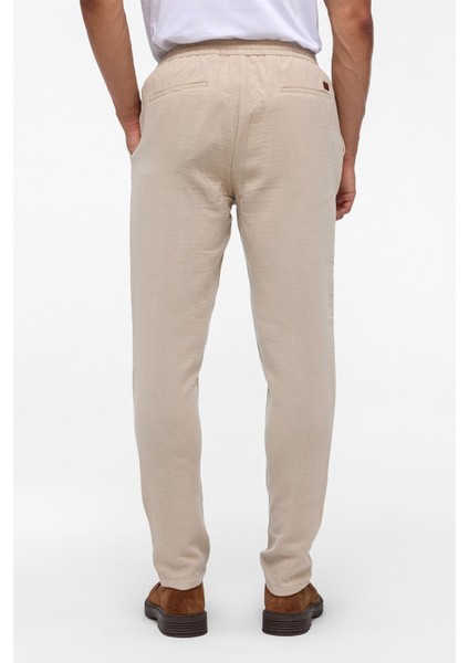 Bej Slim Düz Jogger Pantolon indirimleri