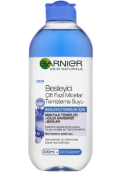 Yüz ve Göz Temizleme Suyu, Çift Fazlı, 400ML, Nazik ve Etkili Temizleme Sağlar.