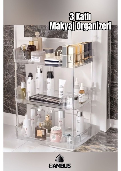 3 Katlı Çok Amaçlı Makyaj ve Takı Düzenleyici, Gri fiyatları