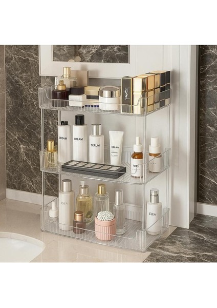 3 Katlı Çok Amaçlı Makyaj ve Takı Düzenleyici, Gri fırsatları