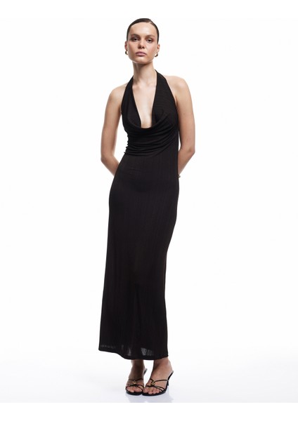 Slim Fit Sırt Dekolteli Derin Degaje Yaka Midi Bodycon Elbise fiyatları