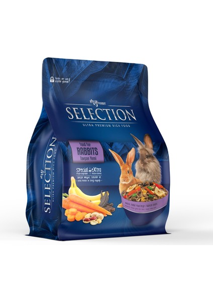 Selection Kuru Sebze Ve Meyveli Takviyeli Tavşan Rabbits Yemi 1kg (3 Adet)