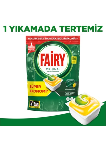 Hepsi Bir Arada Limon 50'li Bulaşık Makinesi Kapsülü