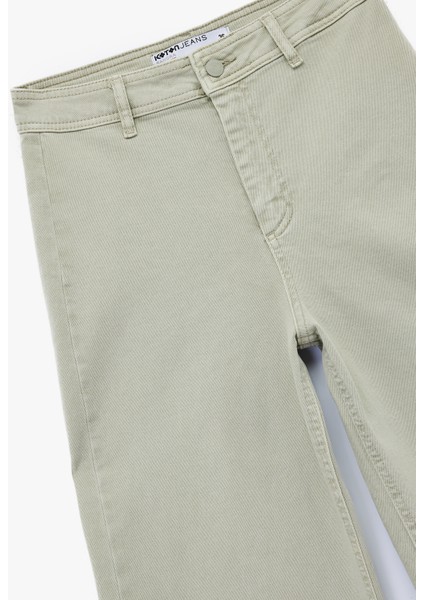 Yüksek Bel Düğmeli Cepli Rahat Kalıp Geniş Paça Denim Pantolon - Culotte Jeans modelleri