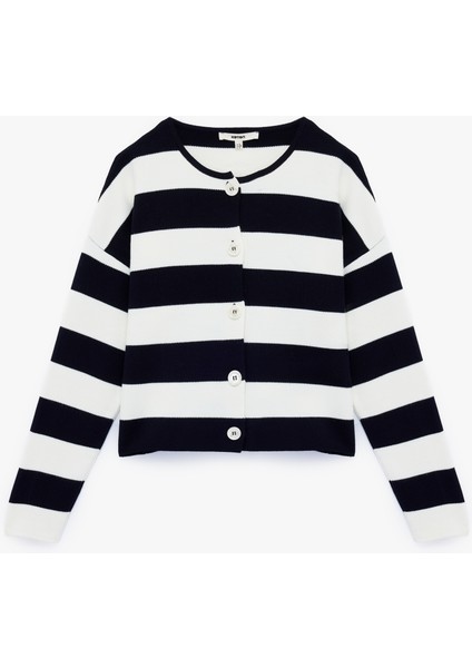 Regular Fit Uzun Kollu Bisiklet Yaka Triko Hırka