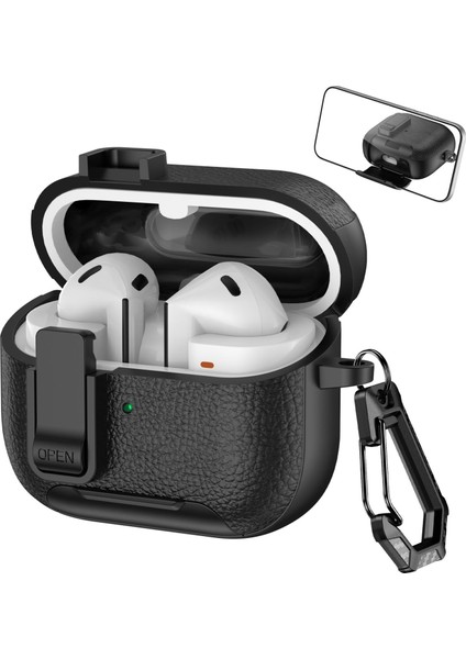 Samsung Galaxy Buds3 / Buds3 Pro Için Deri Dokulu Kılıf (Yurt Dışından)