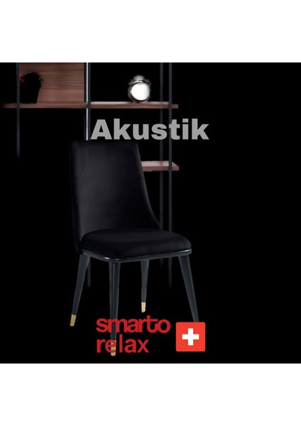 Akustik 2’li Sandalye Seti — Ahşap Ayaklı, Siyah Kumaş fiyatları