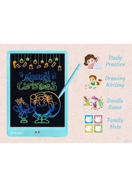 Renkli LCD Pad Çizim Tableti Öğrenme ve Eğitim Yazı Tahtası Silinebilir Yeniden Kullanılabilir Oyuncak Sihirli Doodle Çocuklar Çocuklar Için Öğrenci Öğretmen Okul Ev Ofis (Mavi, 10 (Yurt Dışından)