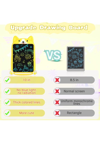 Çocuklar Için Oyuncaklar 3 4 5 6 7 Yaşındaki Kız Erkek, Çocuklar Için 10 Inç Doodle Kurulu LCD Yazma Tablet, 3-8 Kız Erkek Çocuklar Için Noel Doğum Günü Hediyesi Oyuncaklar, Otisti (Yurt Dışından)