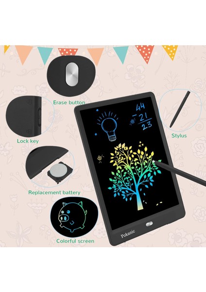 Renkli LCD Pad Çizim Tableti Öğrenme ve Eğitim Yazı Tahtası Silinebilir Yeniden Kullanılabilir Oyuncak Sihirli Doodle Çocuklar Çocuklar Için Öğrenci Öğretmen Okul Ev Ofis (Pembe, 1 (Yurt Dışından)