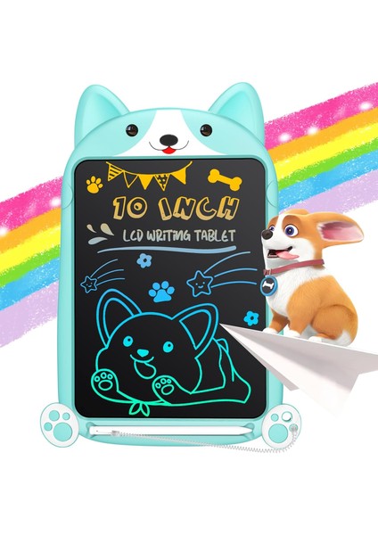 LCD Yazma Tableti Kurulu, Oyuncaklar 10 Inç Renkli Doodle Çizim Tablet Pedi Silinebilir Yeniden Kullanılabilir Elektronik, Oyuncaklar 3 4 5 6 7 8 Yaşındaki Kız Erkek Çocuklar Için,1 (Yurt Dışından)