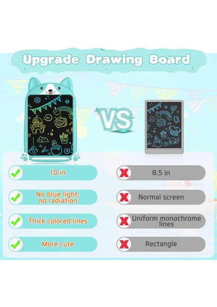 LCD Yazma Tableti Kurulu, Oyuncaklar 10 Inç Renkli Doodle Çizim Tablet Pedi Silinebilir Yeniden Kullanılabilir Elektronik, Oyuncaklar 3 4 5 6 7 8 Yaşındaki Kız Erkek Çocuklar Için,1 (Yurt Dışından) modelleri