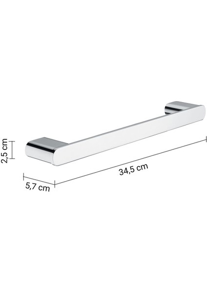 Azzorre Havluluk, Uzun, 34.5cm - Krom fırsatları