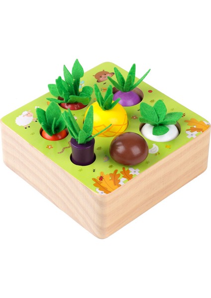 Ahşap Çiftlik Hasat Oyunu Montessori Oyuncakları, 1-2-3 Yaş Erkek ve Kız Çocuklar Için Erken Öğrenme Oyuncakları, Şekil Sıralama Eğitici Oyuncaklar, 7 Boyutta Sebze Veya Meyveler, (Yurt Dışından)