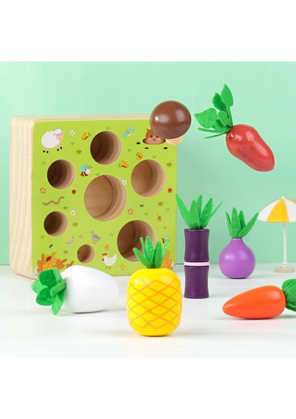 Ahşap Çiftlik Hasat Oyunu Montessori Oyuncakları, 1-2-3 Yaş Erkek ve Kız Çocuklar Için Erken Öğrenme Oyuncakları, Şekil Sıralama Eğitici Oyuncaklar, 7 Boyutta Sebze Veya Meyveler, (Yurt Dışından) modelleri