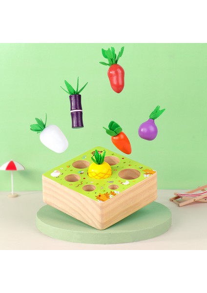 Ahşap Çiftlik Hasat Oyunu Montessori Oyuncakları, 1-2-3 Yaş Erkek ve Kız Çocuklar Için Erken Öğrenme Oyuncakları, Şekil Sıralama Eğitici Oyuncaklar, 7 Boyutta Sebze Veya Meyveler, (Yurt Dışından) fırsatları