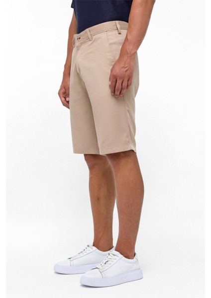 Bej Regular Düz Bermuda Şort modelleri