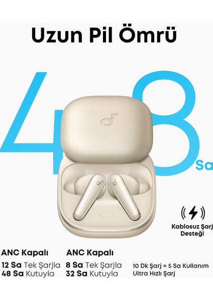 Soundcore Liberty 5 | Dolby Audio Gürültü Engelleyici Kulak Içi Kulaklıklar - Gold - A3957