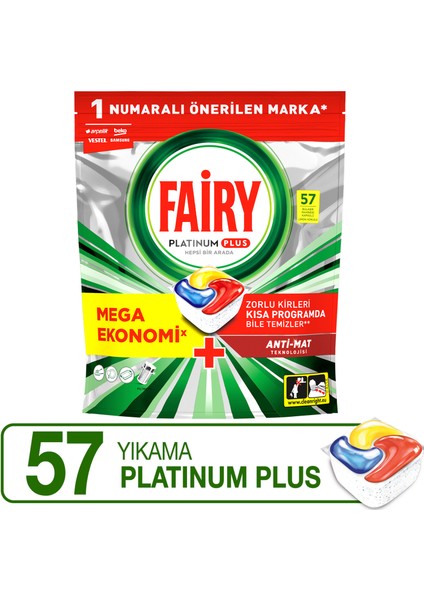 Platinum Plus Bulaşık Makinesi Deterjanı Kapsülü 57 Yıkama Limon Kokulu indirimleri
