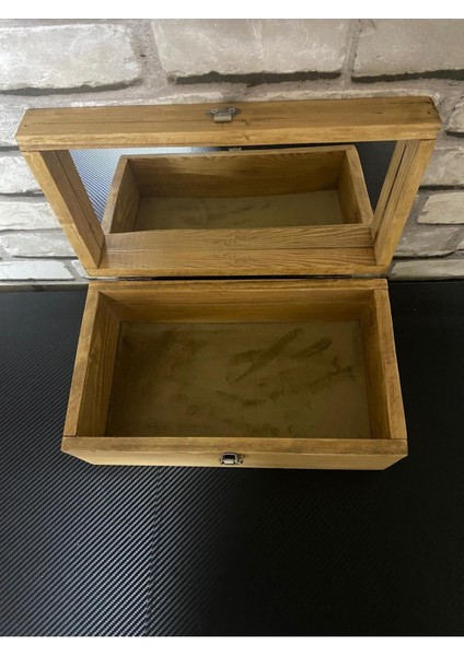 Şık Ahşap Makyaj ve Takı Kutusu, 32 x 18 x 13 Cm, Kahverengi