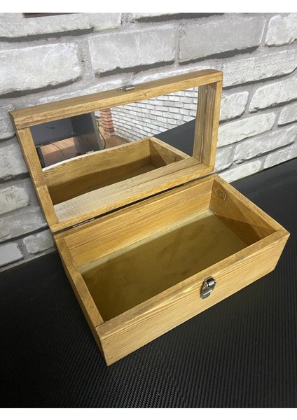 Şık Ahşap Makyaj ve Takı Kutusu, 32 x 18 x 13 Cm, Kahverengi modelleri