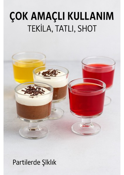 6 Adet Şık Ayaklı 50 ml Tekila & Tatlı Bardağı indirimleri