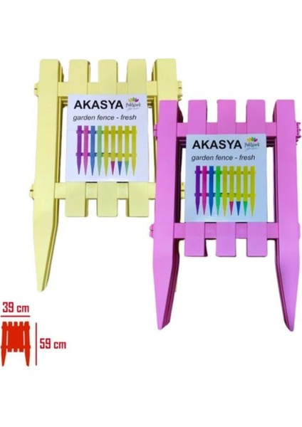 Polıwork Bahçe Çiti Akasya 4 Lü Pastel Sarı/pembe