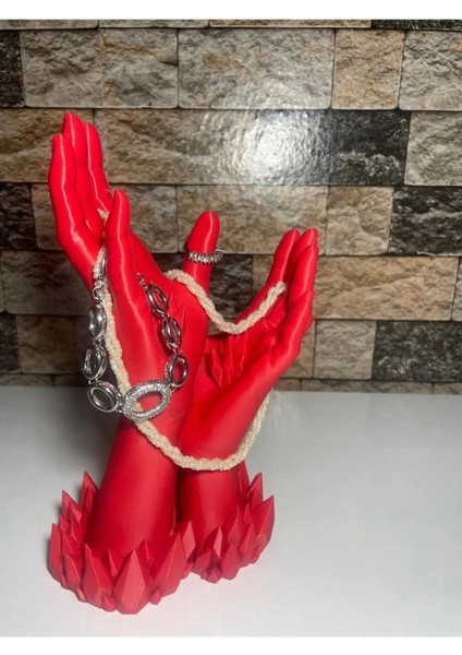 25 cm Kristal Detaylı Dekoratif Takı Organizer El Manken Standı fiyatları