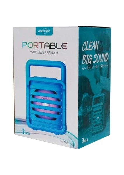GTS-1951 Hoparlör Bt Kablosuz Mini Gts Hoparlör Renkli Taşınabilir Subwoofer 3 Inç Açık Hoparlör Tws USB Tf Mp3 fiyatları