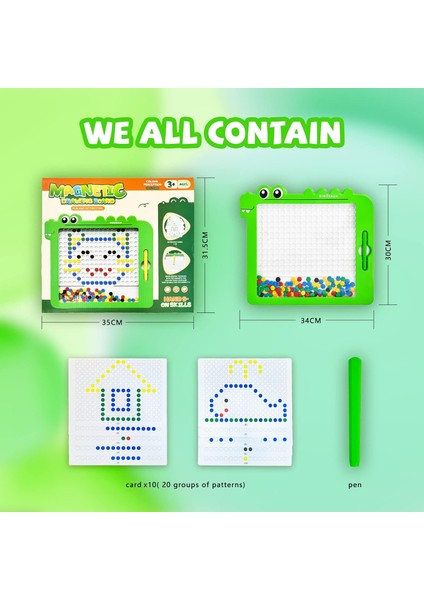 Funsure Manyetik Çizim Tahtası, Küçük Çocuklar Için Manyetik Kalem ve Boncuklu Büyük Çizim Tahtası, Çocuklar Için Montessori Okul Öncesi Eğitici Oyuncaklar Çizim Tahtası, 2 3 4 5 61 (Yurt Dışından)