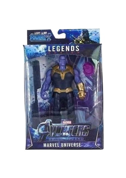 Çocuk Erkek Avengers Demir Örümcek Adam Venom Kara Panter Thanos Figürü Aydınlatma Figürü (Yurt Dışından)
