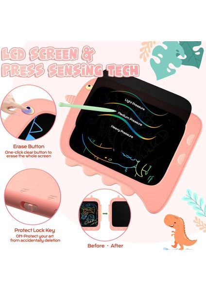 Wekity Çocuk Oyuncakları LCD Yazma Tableti - 8.5 Inç Çizim Tahtası, Çocuklar Için Dinozor Oyuncakları 3 5 7 2 4 Yaşındaki Erkek Kız, Çocuklar Için Noel Hediyeleri Bebek Oyuncakları (Yurt Dışından) modelleri