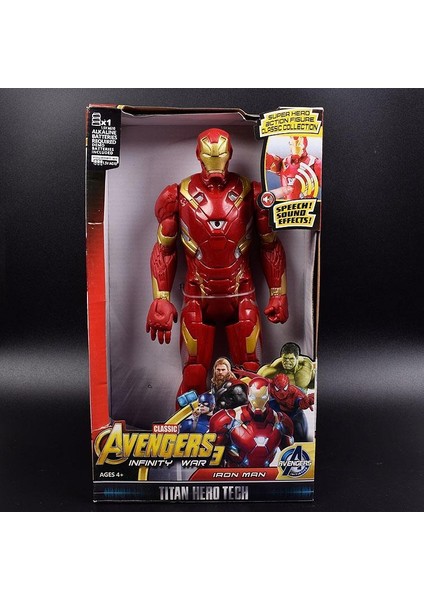 Çocuk Erkek Avengers Demir Örümcek Adam Venom Kara Panter Thanos Figürü Aydınlatma Figürü (Yurt Dışından)