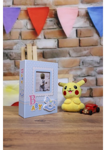 10x15 cm 100’lük Pencereli Bebek Fotoğraf Albümü Mavi