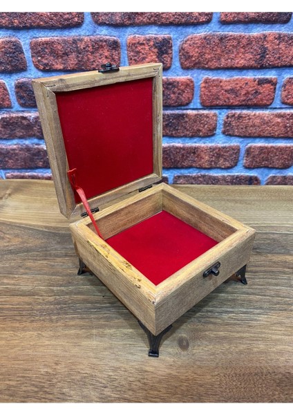 Renkli Desenli Takı Kutusu Ahşap ve Seramik Karo, Zarif ve Şık Tasarım