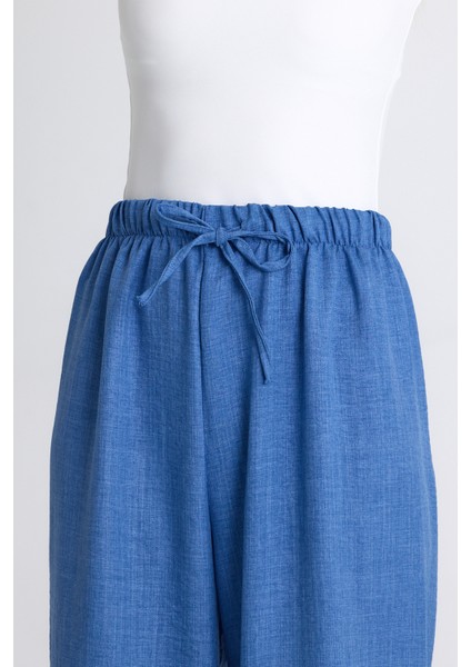 Indigo Bel Lastikli Pamuklu Örme Pantolon 8045A fırsatları